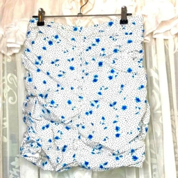 NWOT SUPRE Woman's Size 12 blue & white floral ditsy mini skirt - Picture 6 of 8